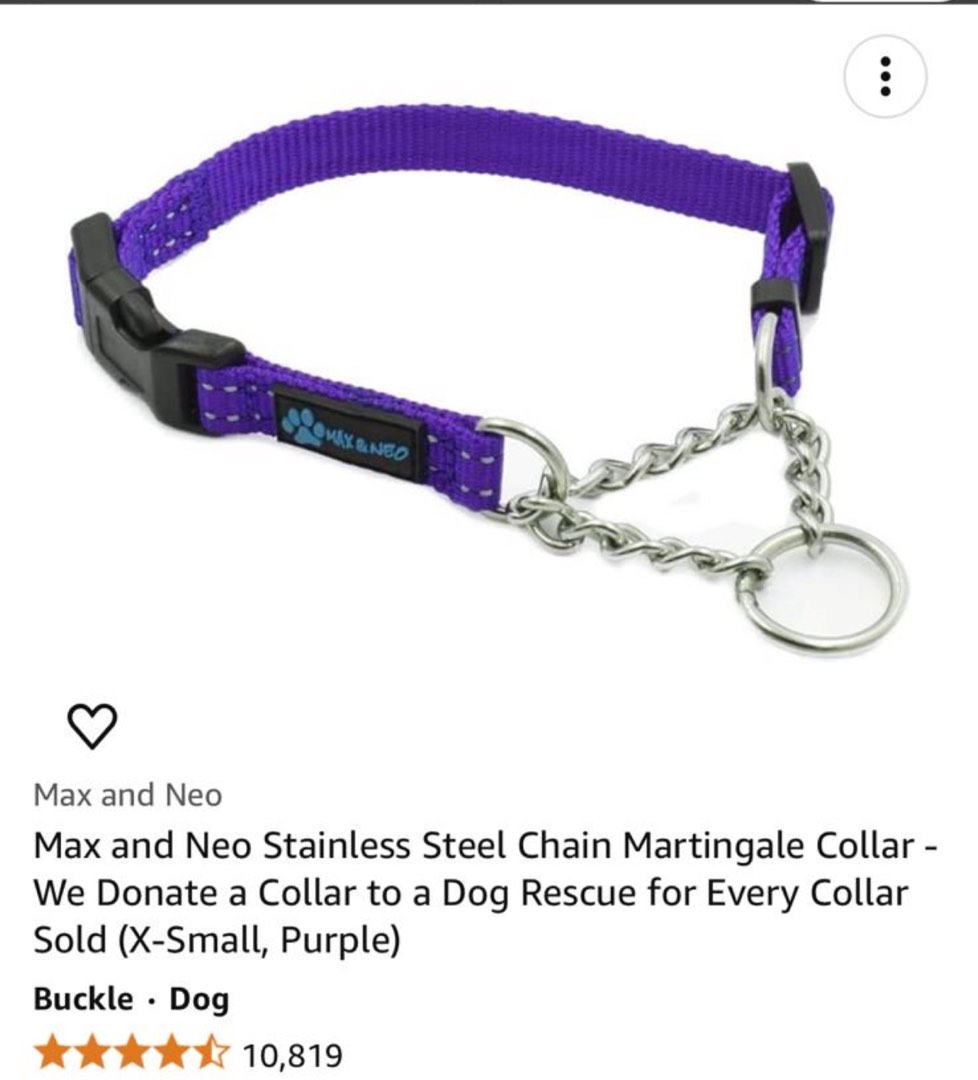 Max and neo dog gear martingale chain dog collar clearance
