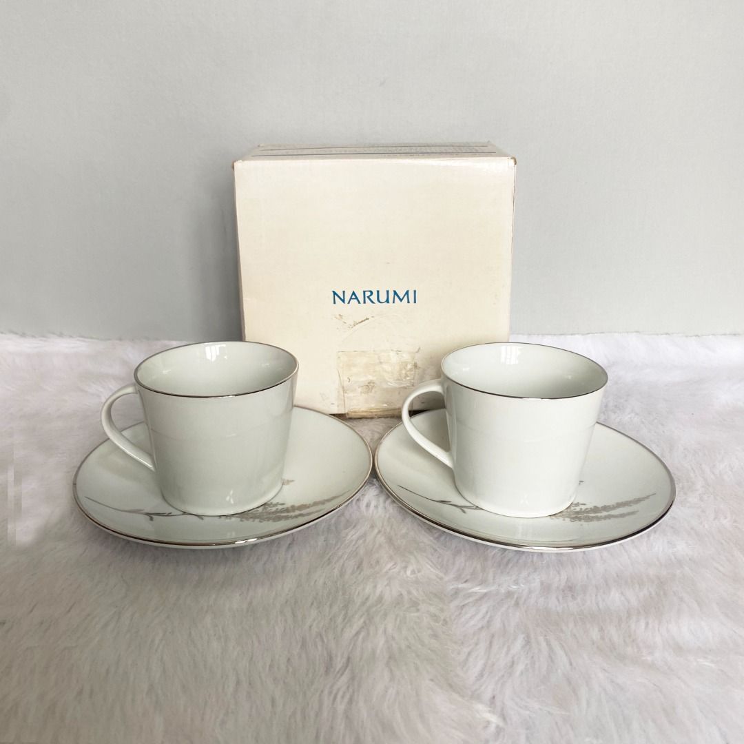 Narumi White Silver Painted Cup & Saucer (Category: Coffee & Tea Tableware) located in Consolacion. Submitted by posh_avenue_home (Listing ID 1325766669, Image 2). Description: New with box. From Japan. 100% authentic!!!.