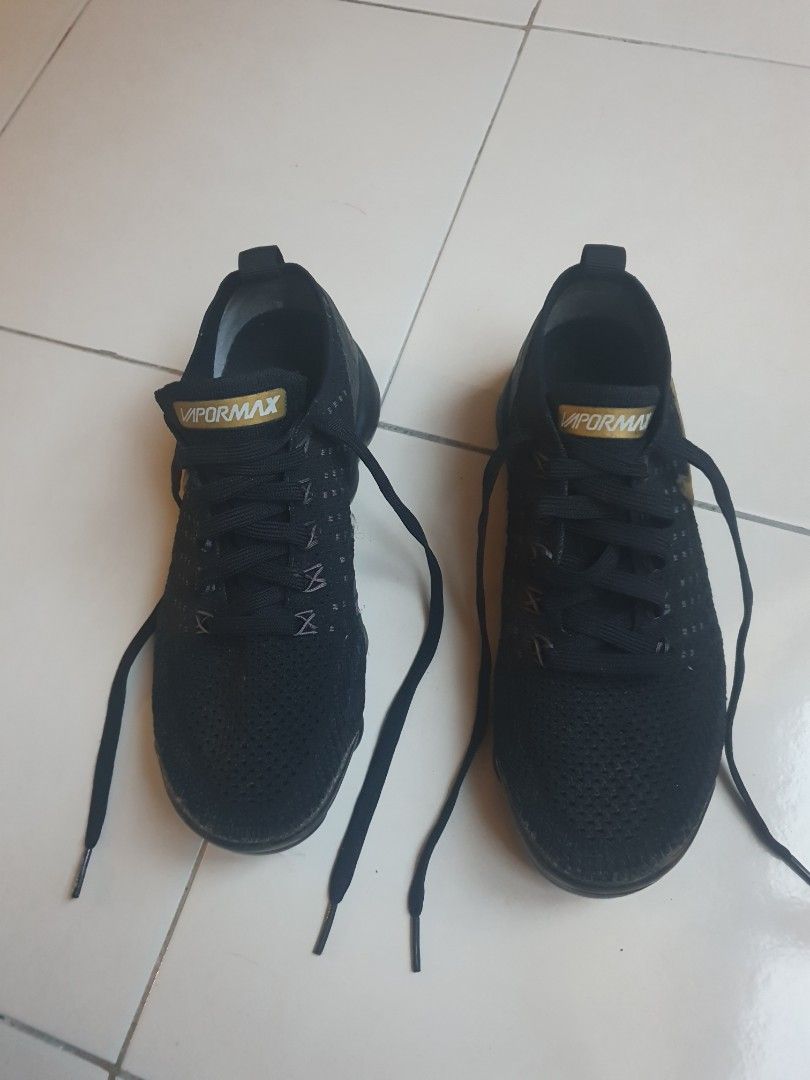 Nike Air VaporMax FlyKnit 2 Metallic Gold Black Gold Women s Women s Fashion Footwear Shoe inserts on Carousell
