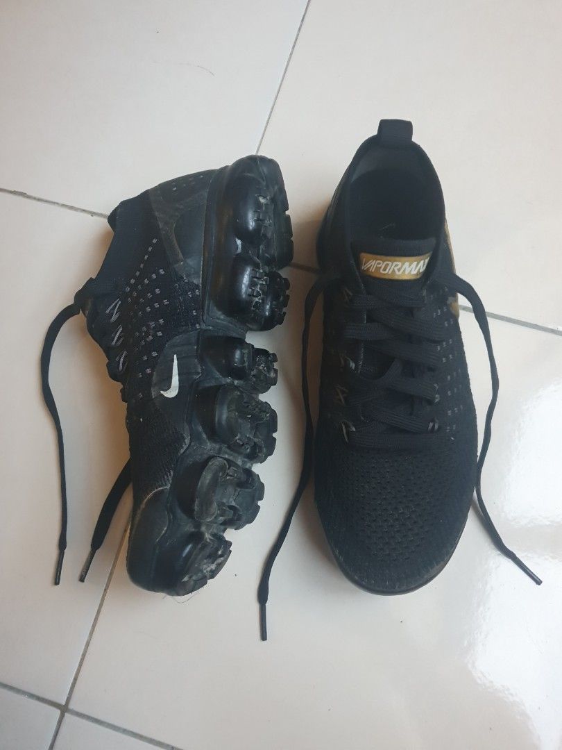 Nike Air VaporMax FlyKnit 2 Metallic Gold Black Gold Women s Women s Fashion Footwear Shoe inserts on Carousell