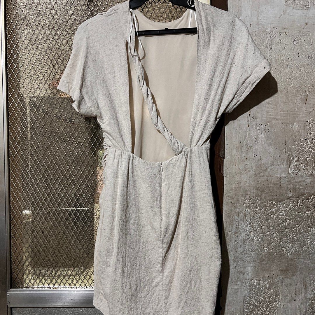 Original Zara Beige Linen Blend Short Dress, Women's Fashion, Dresses &  Sets, Dresses on Carousell
