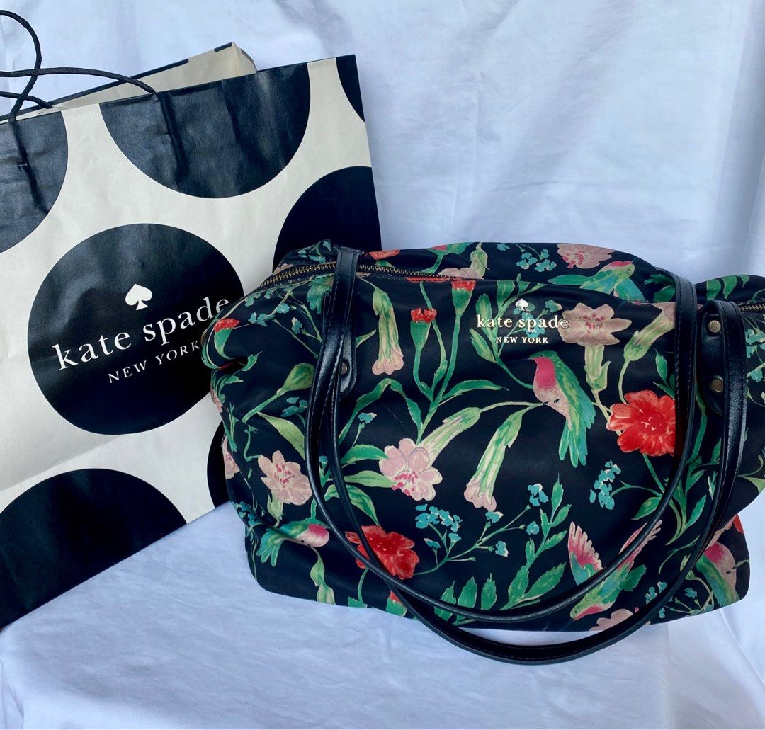 Preloved Authentic Kate Spade New York Wilson Road Hummingbird Nylon Tote Bag Women s Fashion Bags Wallets Tote Bags on Carousell