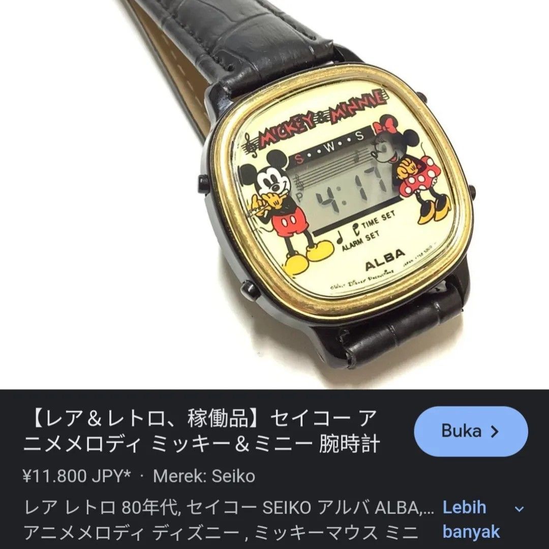 レア＆レトロ、稼働品】セイコー アニメメロディ ミッキー＆ミニー 腕時計 - メルカリ