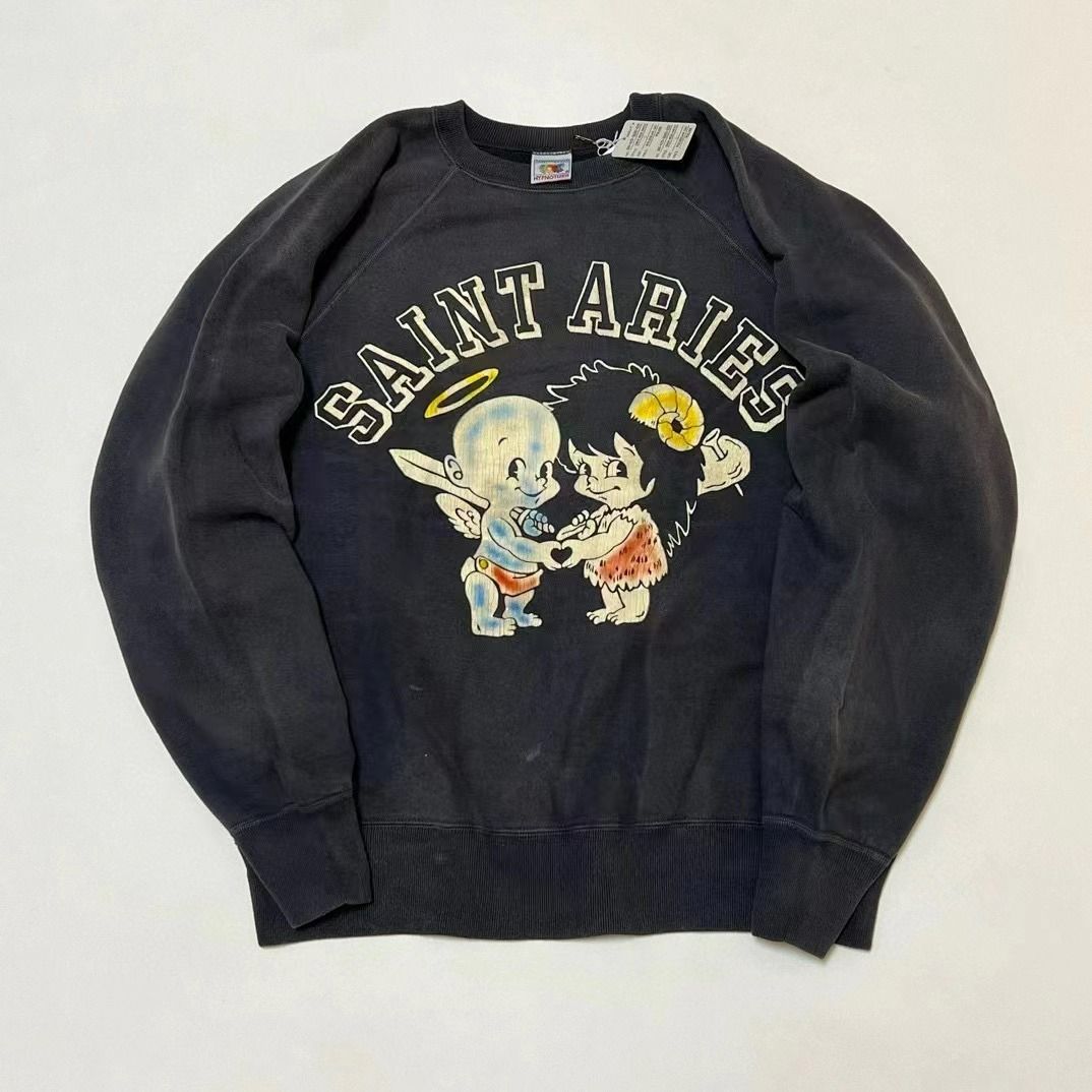 SAINT MICHAEL x ARISE RAGLAN CREW NECK SWEAT SHIRT 'ST ARIES