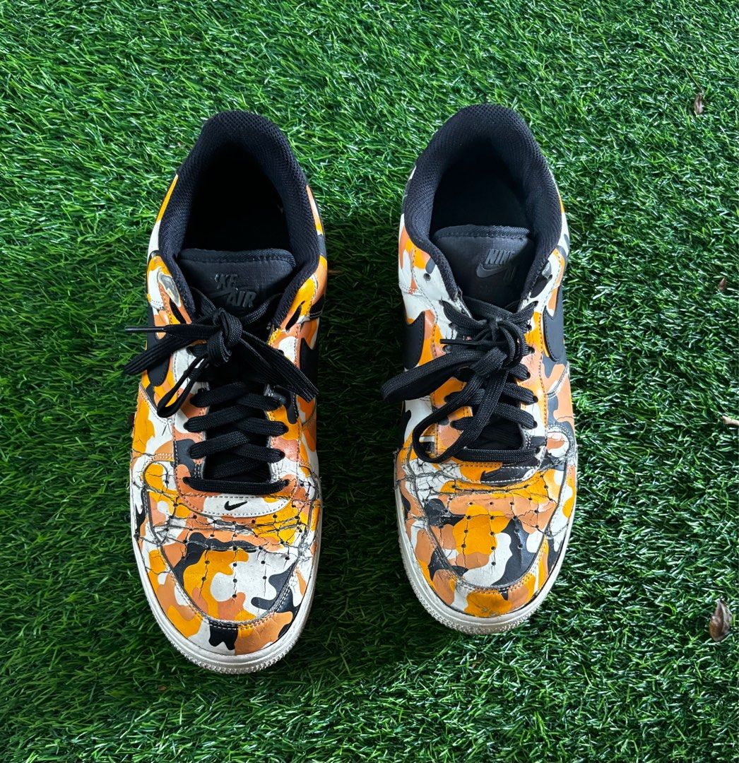 Sale Nike Air Force 1 Low Country Camo Team Orange Black sneaker shoes
