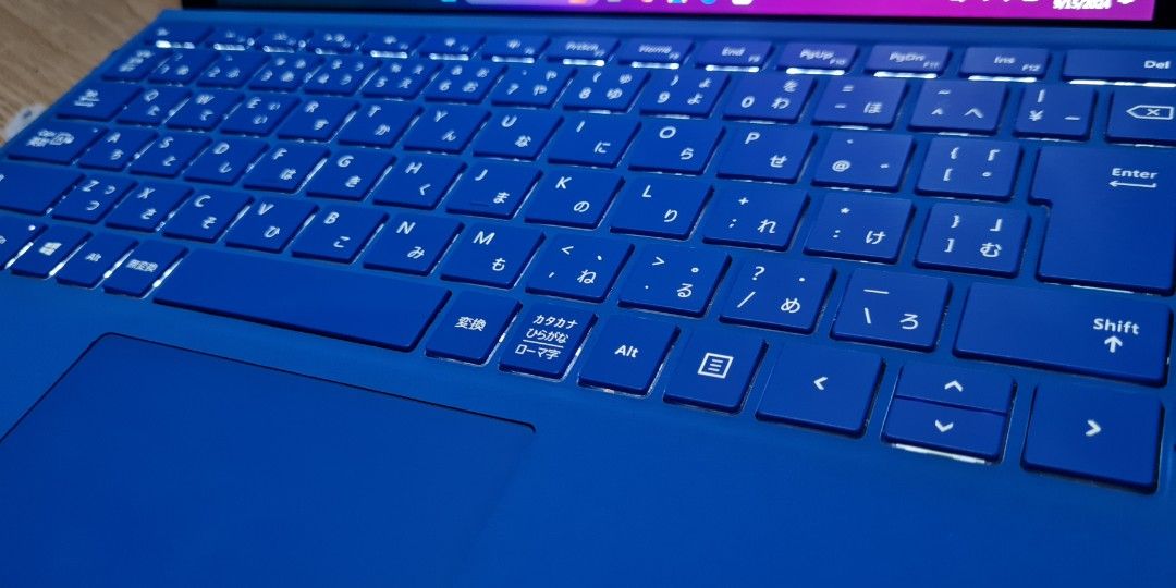 Surface Pro 5 Keyboard (Category: Computer Keyboard) located in Paranaque City. Submitted by russelllabitag08301988 (Listing ID 1325670550, Image 1). Description: Surface Pro 5 Keyboard Light Blue Verry Good Condition Bcklit key Enghlish Japan Key Lay-out 2200 each minimal issue normal as Secondhand my kaunting bak-bak lang sa bandang Gilid makikita sa picture..