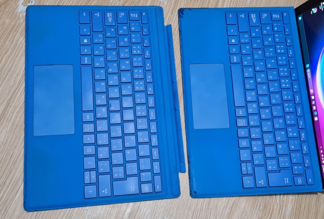 Surface Pro 5 Keyboard (Category: Computer Keyboard) located in Paranaque City. Submitted by russelllabitag08301988 (Listing ID 1325670550, Image 2). Description: Surface Pro 5 Keyboard Light Blue Verry Good Condition Bcklit key Enghlish Japan Key Lay-out 2200 each minimal issue normal as Secondhand my kaunting bak-bak lang sa bandang Gilid makikita sa picture..