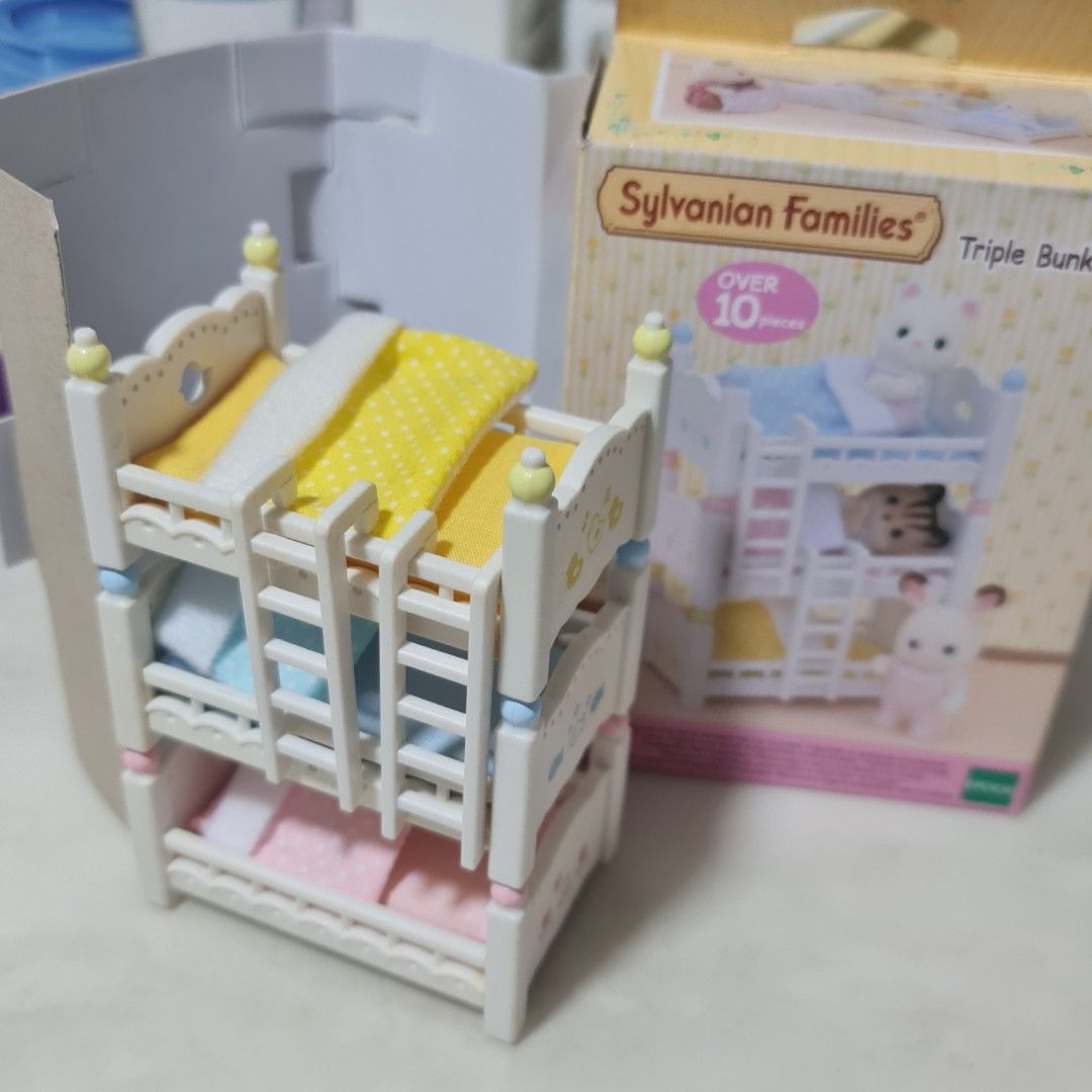Sylvanian triple bunk bed set deals