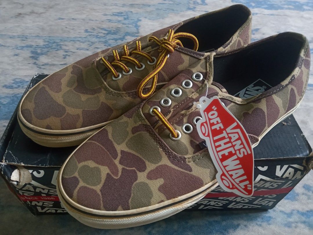 8UK 9US VANS AUTHENTIC DUCK CAMO MARSH WAXED CANVAS SKATEBOARD SHOES ERA MILITARY ARMY CAMOUFLAGE PATTERN CAMOFLAGE SHOSE KASUT SKATE