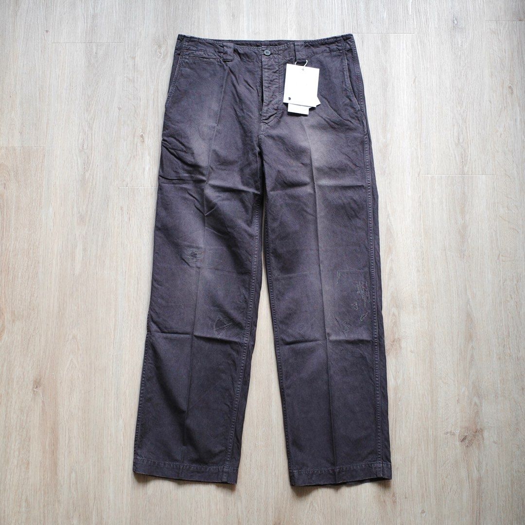 visvim WIDE CHINO PANTS CRASH, 男裝, 褲＆半截裙, Chino褲- Carousell