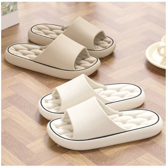 Plain peep toe casual comfort slippers on sale