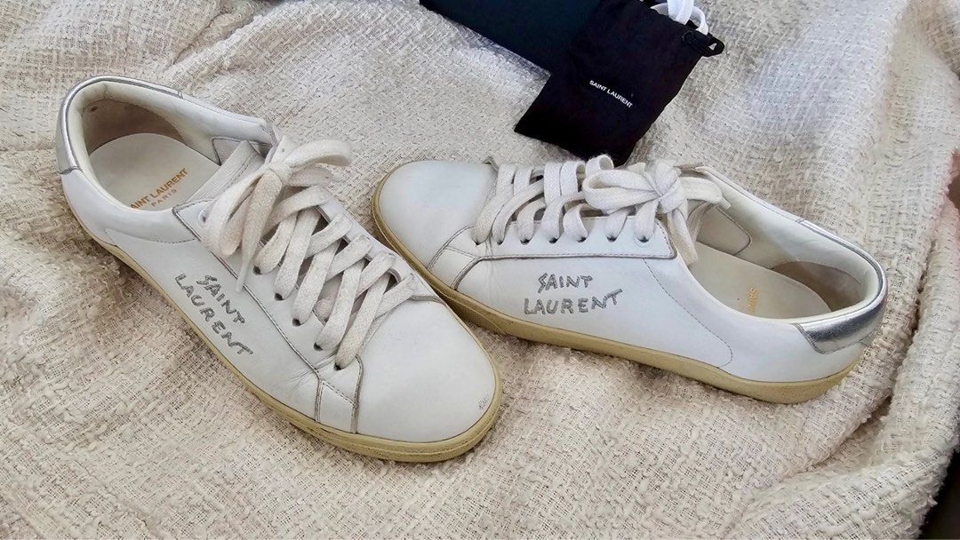 Ysl white shoes cheap