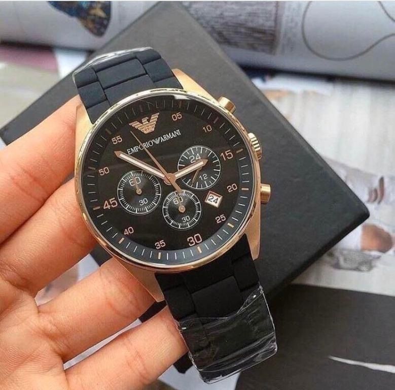 SALE AR5905 EMPORIO ARMANI Analogue Black Dial Men s Watch