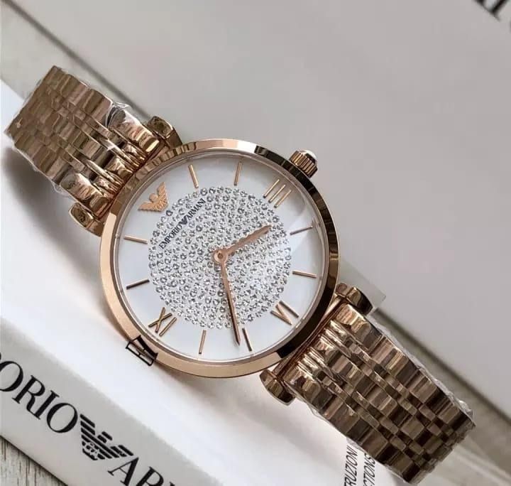 SALE Emporio Armani Glitz Quartz Crystal Pave Dial Ladies Watch AR11244 Women s Fashion Watches Accessories Watches on Carousell