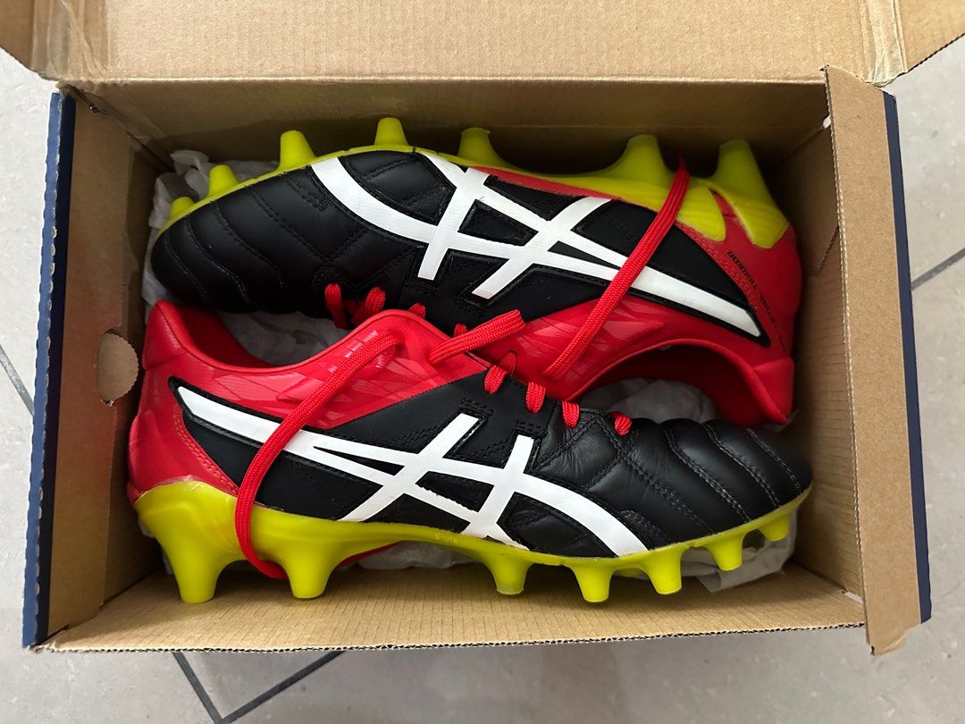 ASICS GEL LETHAL TIGREOR 9 K IT SIZE UK 7 BLACK WHITE SAFETY YELLOW