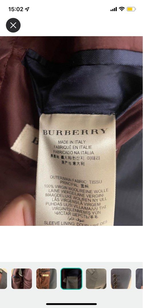 Authentic Burberry suit Made in Italy bought in Men s Fashion Coats Jackets and Outerwear on Carousell