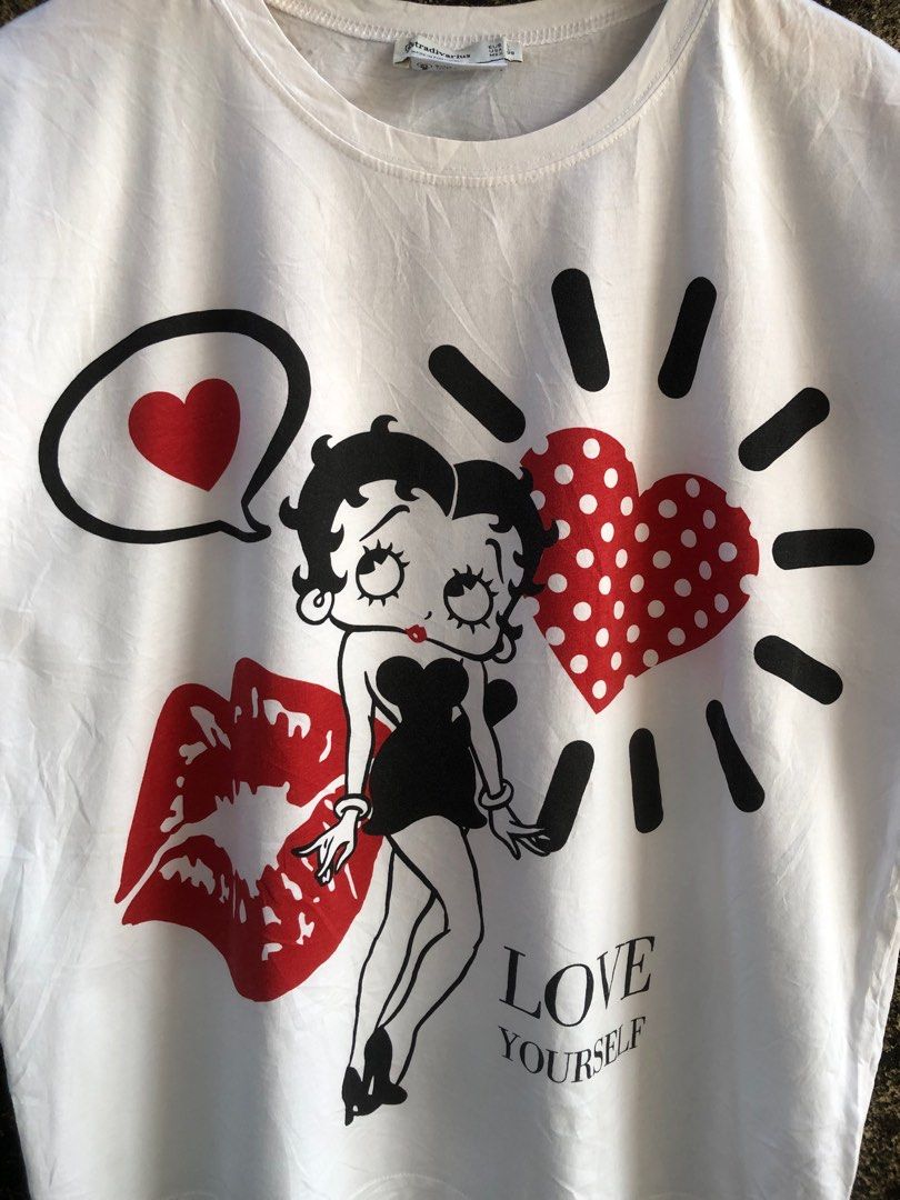 Betty Boop x Stradivarius T Shirt White