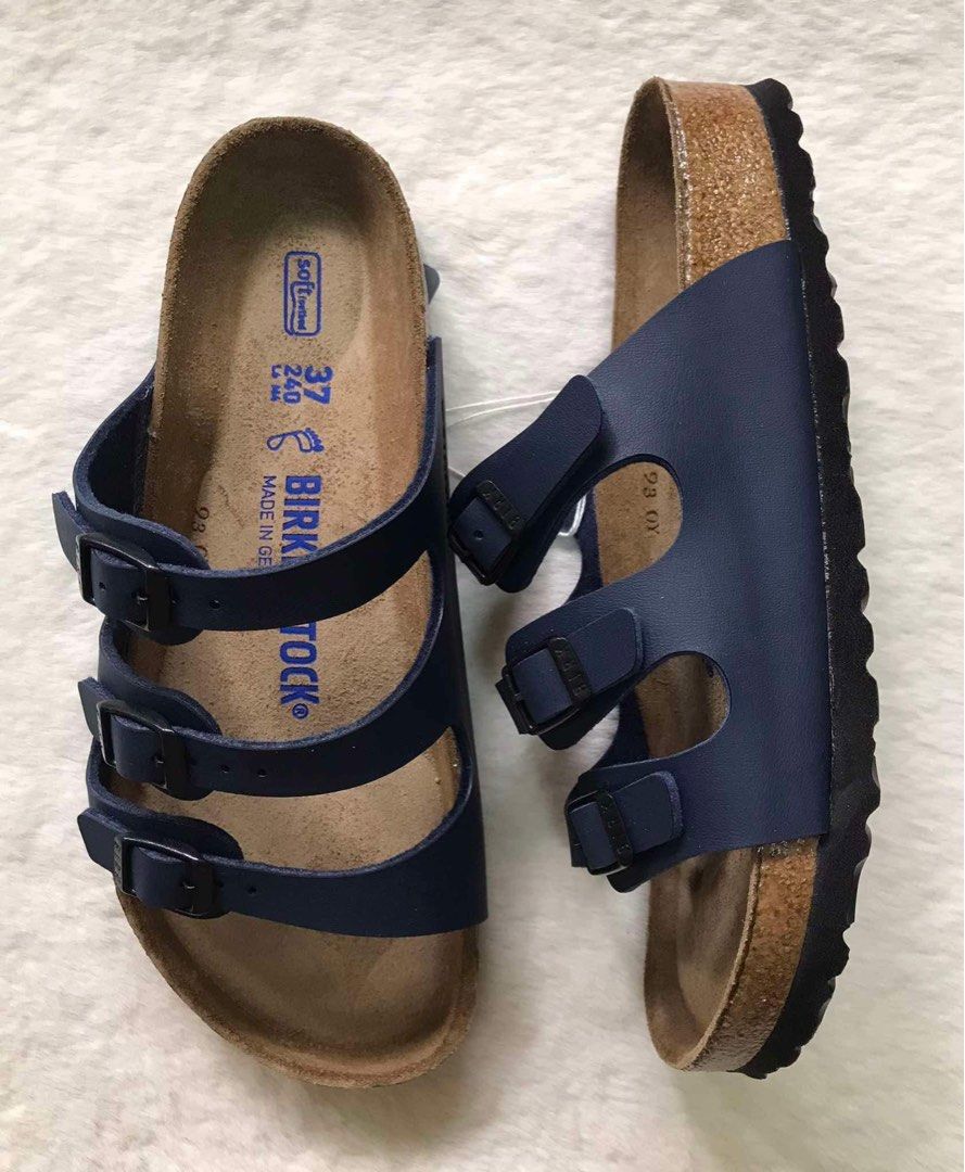 Birkenstock Florida Soft Foot Bed Blue Women s Fashion Footwear Flats Sandals on Carousell