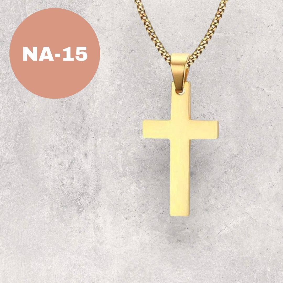 BUY 2 ANY ITEMS FREE DELIVERY MAILING Gold Cross Necklace Classic Cross Pendant Necklace Religious Gift for Men Women GMNA 15