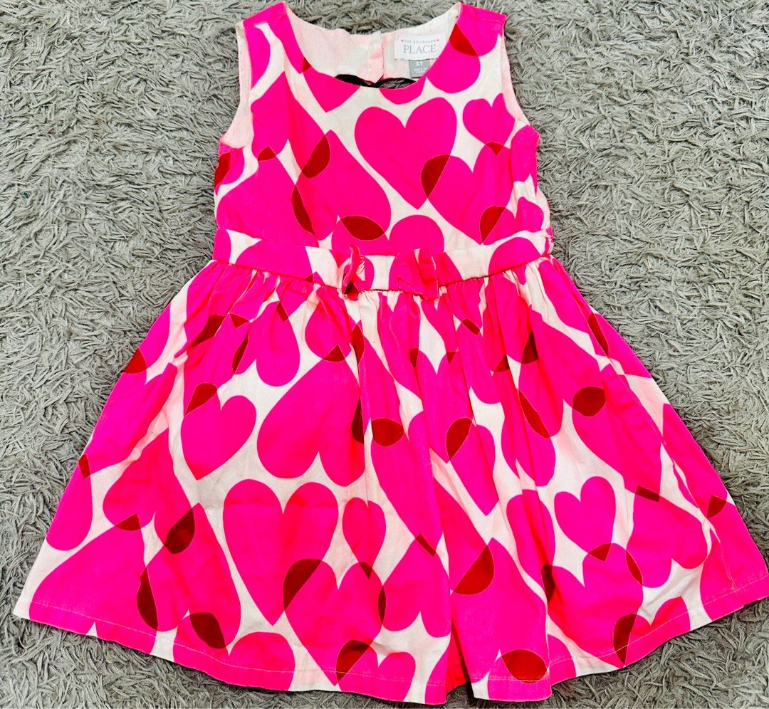 Carter s Pink Heart Dress Babies Kids Babies Kids Fashion on Carousell