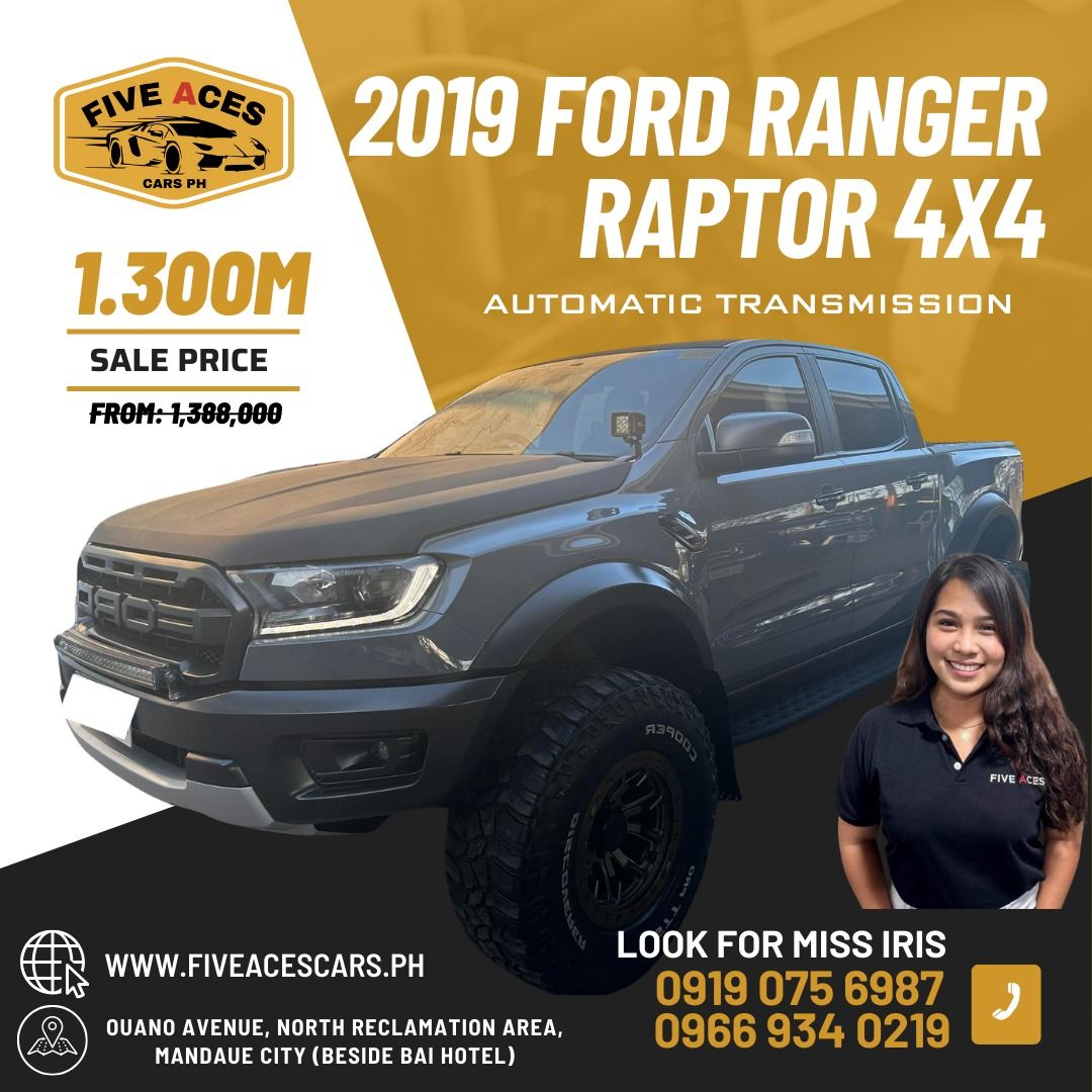 Cebu 2019 Ford Ranger Raptor 4X4 Bi-turbo Automatic Transmission 38tkms ...