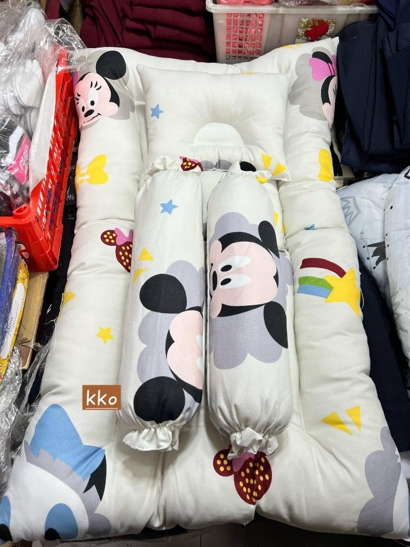 Comforter set for baby girl (Category: Cots & Cribs) located in Manila. Submitted by ayahallinoneshop (Listing ID 1325920364, Image 3). Description: Updated design COMFORTER JUMBO 📣📣📣 ◽️with pillow and bollster ◽️crib size (22x36inches) ◽️micro fiber insert (makapal) ◽️canadian cotton ◽️washable always provide 2nd option sa design mabilis maubos. Loc: binondo.