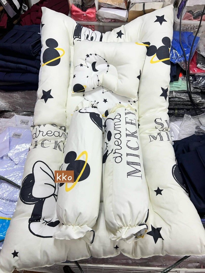Comforter set for baby girl (Category: Cots & Cribs) located in Manila. Submitted by ayahallinoneshop (Listing ID 1325920364, Image 1). Description: Updated design COMFORTER JUMBO 📣📣📣 ◽️with pillow and bollster ◽️crib size (22x36inches) ◽️micro fiber insert (makapal) ◽️canadian cotton ◽️washable always provide 2nd option sa design mabilis maubos. Loc: binondo.