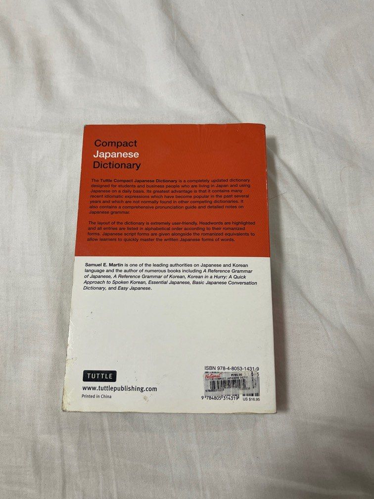 compact japanese dictionary 🇯🇵 for jlpt (Category: Textbooks) located in Quezon City. Submitted by squidsells (Listing ID 1325899585, Image 2). Description: some minor page discoloration and creasing due to use no writings inside, completely clean pages mop: gcash or bpi mod: same day delivery or gogoexpress.