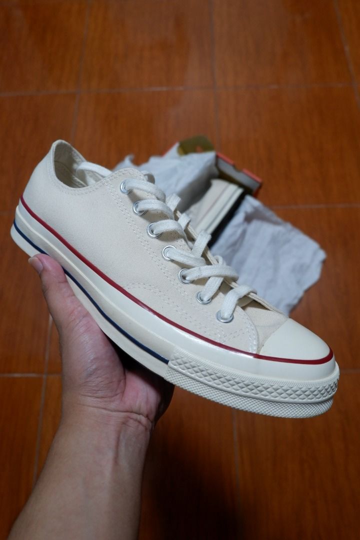 CONVERSE Chuck 70 'Parchment' (Category: Sneakers) located in San Fernando. Submitted by the_vintage.jao (Listing ID 1325816242, Image 3). Description: BRAND NEW (Used Once) Chuck 70 'Parchment' (Parchment / Off-white) Bought from the Zalora App PH 9 US men size Complete Box SRP: 4290 Selling Price: 3500 (Slightly negotiable for sure buyer) RFS: Wrong Size 📍 Meet up SM Pampanga.
