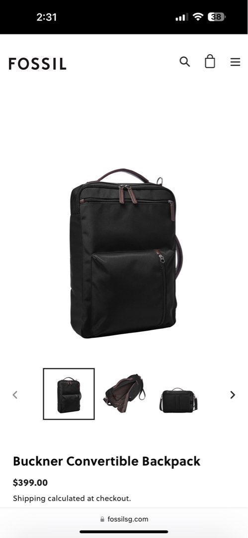 Fossil Buckner Convertible Backpack Men s Fashion Bags Backpacks on Carousell
