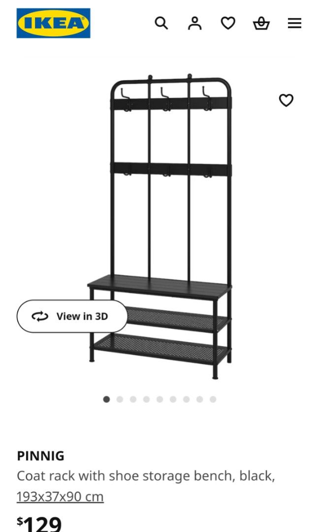 Ikea pinnig coat rack with shoe storage bench sale