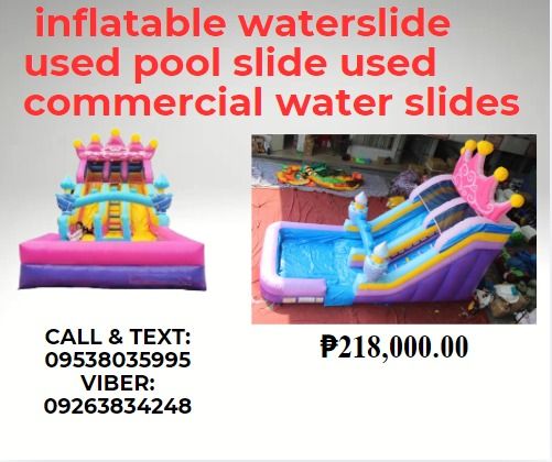 inflatable waterslide used pool slide used commercial water slides ...