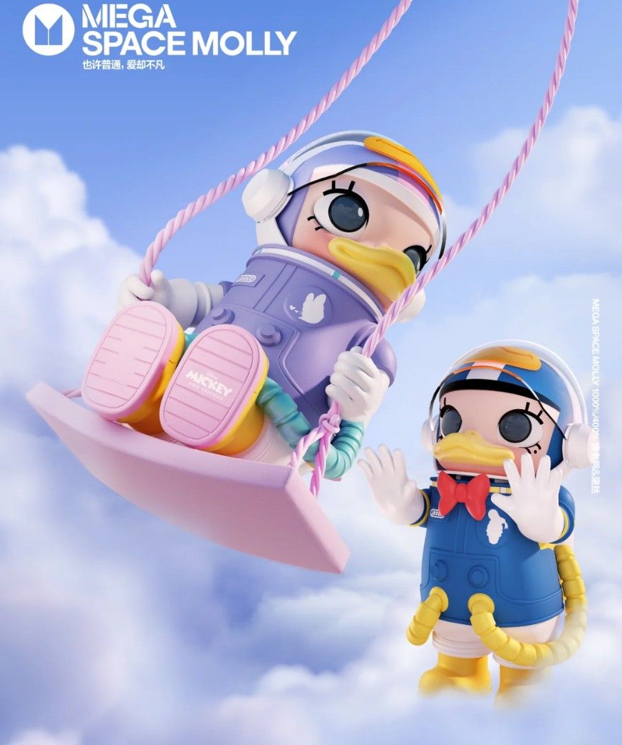 INSTOCK!!!] Popmart Mega Space Molly 400% Donald Duck and Daisy