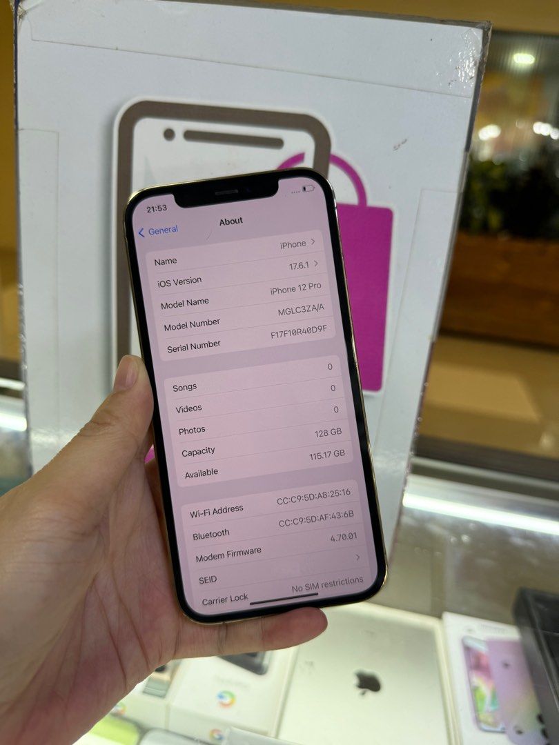 iphone 12 pro 128gb dual sim 2ndhand (Category: iPhone 12 Series) located in Cainta. Submitted by vine_gadget_shop (Listing ID 1325843445, Image 3). Description: iphone 12 pro 128gb dual sim 2ndhand hk variant no issue check all u want pick up store greenhills shopping center we accept trade in we accepy credit card and ggives installment we do cod and door to door we ship nationwide for fast transaction call 09277368323 look for vine visit my fb