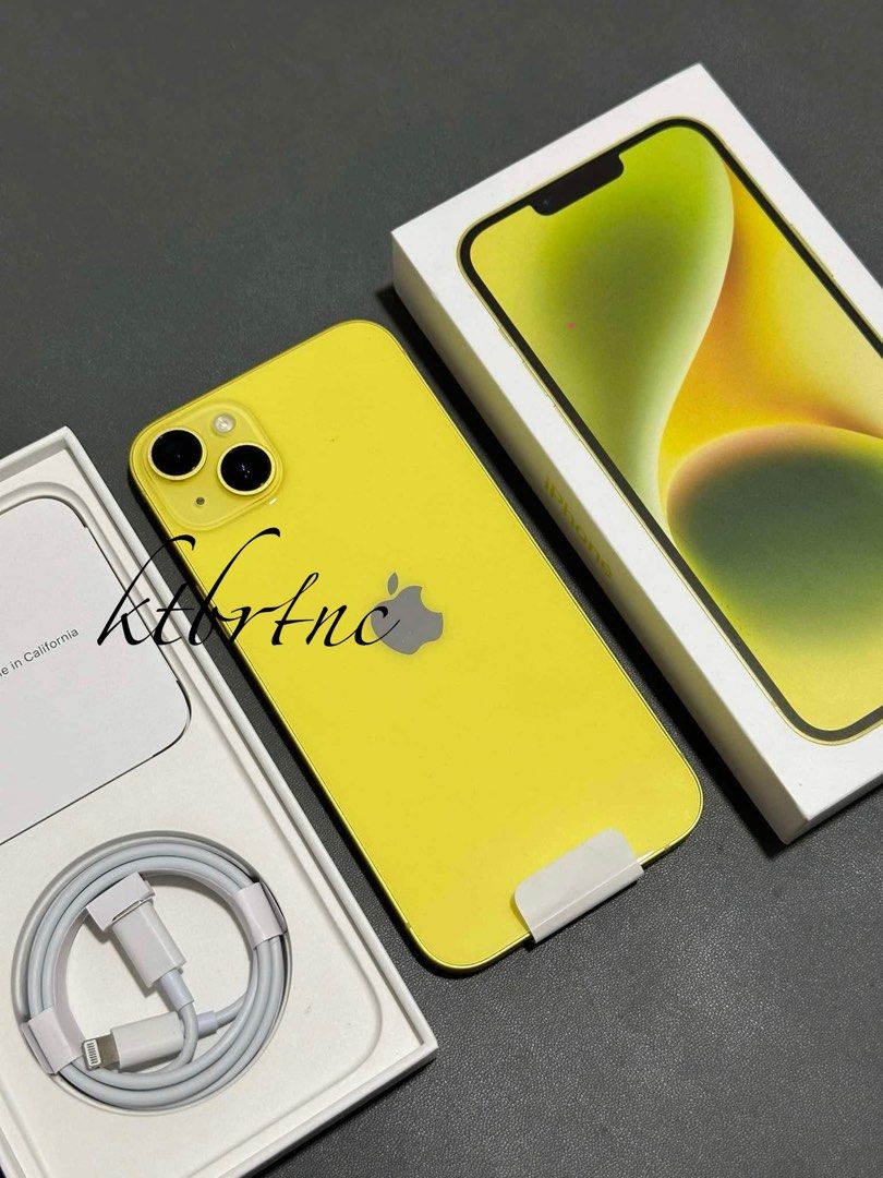 iPhone 14 Plus 128gb Yellow (Category: iPhone 14 Series) located in Cavite. Submitted by katbritani92264 (Listing ID 1325805777, Image 1). Description: Months old iPhone 14 Plus 128 GB Smartlocked Yellow •Good as new •Warranty until Oct 26, 2024 •91% battery health •Smooth, no issues Inclusions: Original box same imei Rep cord 20w adapter Case Tempered glass 34990 Pick up Meet up COD/COP.