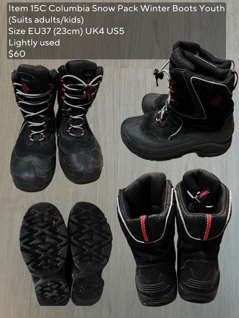 Item 15) Various Winter Boots, Sorel, The North Face, Columbia