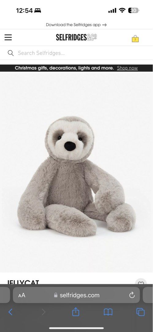 Jellycat Scrumptious Bailey sloth medium soft toy 41cm Hobbies Toys Toys Games on Carousell