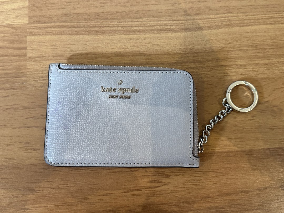 Kate spade L zip card holder keychain Women s Fashion Bags Wallets Purses Pouches on Carousell