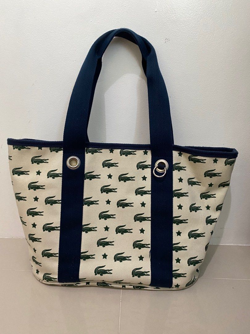 LACOSTE Canvas Tote Bag, Luxury, Bags & Wallets on Carousell
