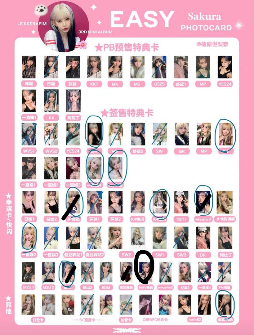 LESSERAFIM サクラ ツアー 香港入場　特典トレカ　hongkong LESSERAFIM サクラ ツアー 香港入場 特典トレカ hongkong