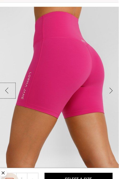 Like New Lorna Jane Lotus Bike Shorts in Bright Pink Women s Fashion Bottoms Shorts on Carousell