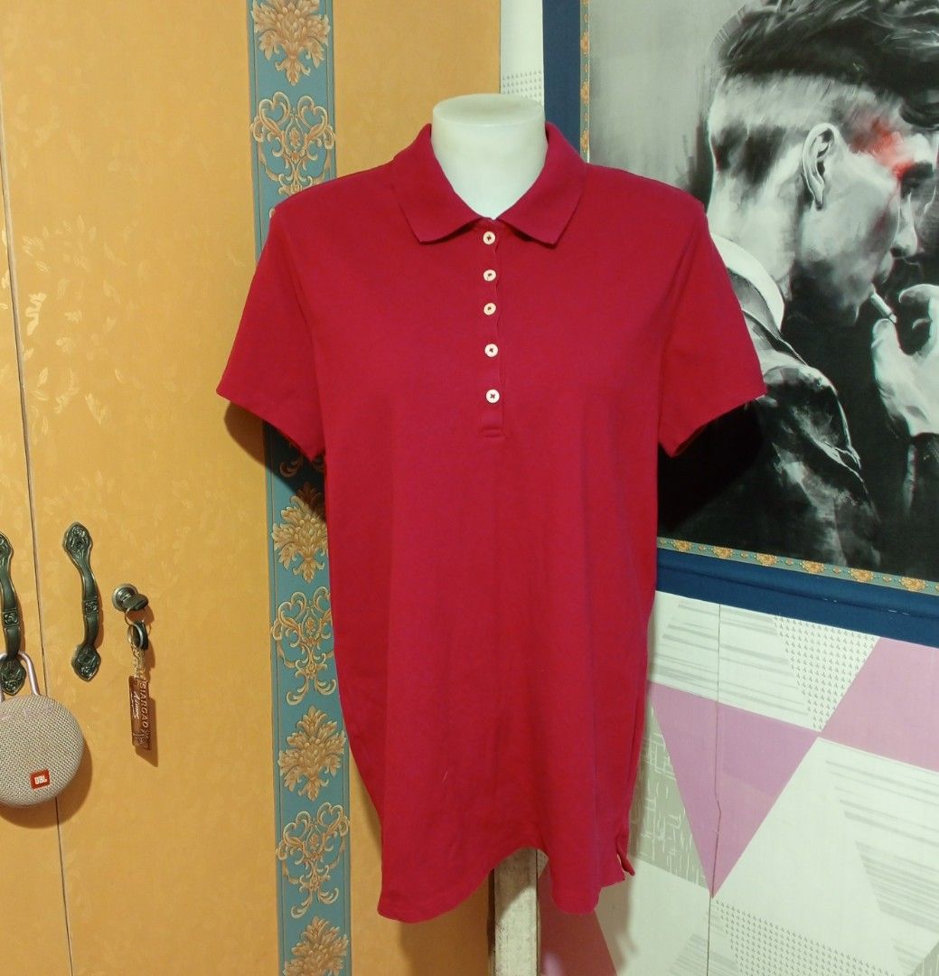 Merona Button Up Red Blouse Women s Fashion Tops Blouses on Carousell