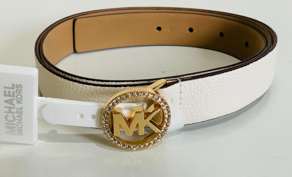 Mk belt white and gold deals