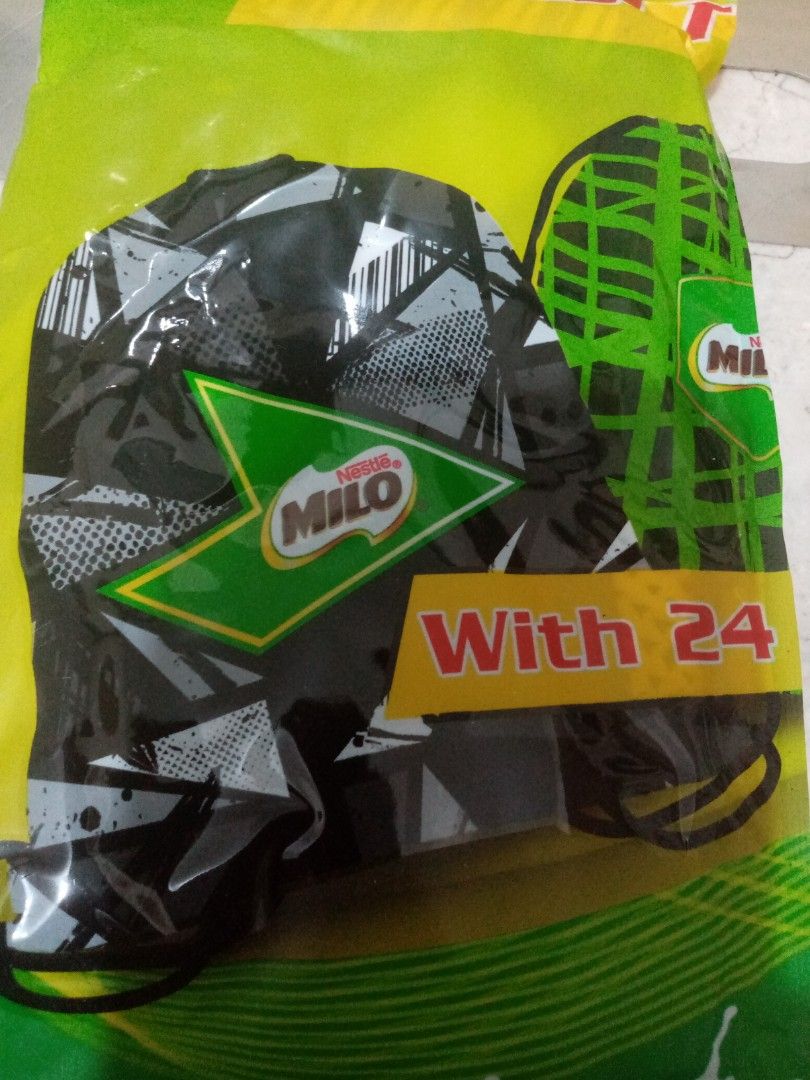 MILO drawstring bag (Category: Other Sports Equipment and Supplies) located in Antipolo. Submitted by sonrabbit (Listing ID 1325974759, Image 1). Description: Php50 each.