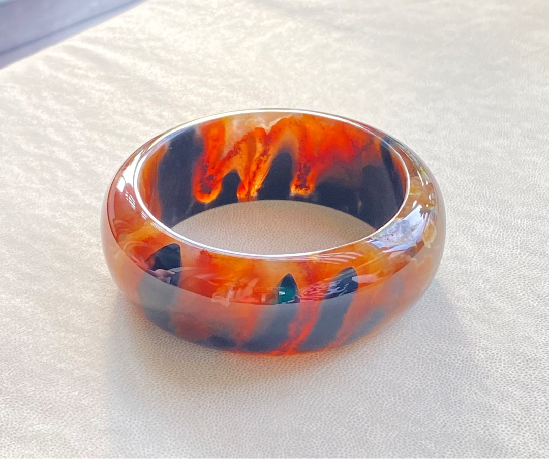 Natural agate bangle on sale