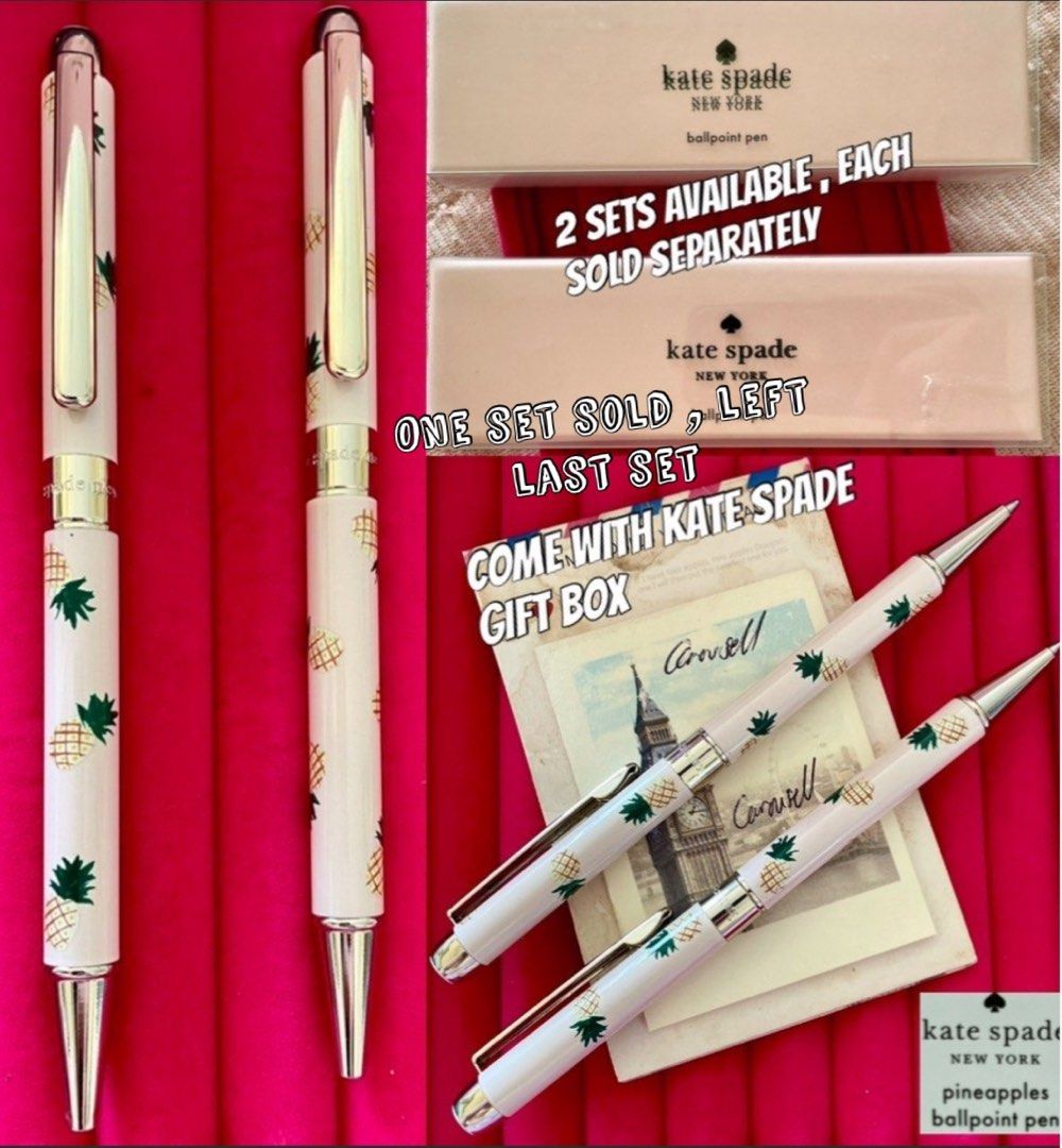 New Authentic Kate Spade New York pineapples ballpoint pen gift