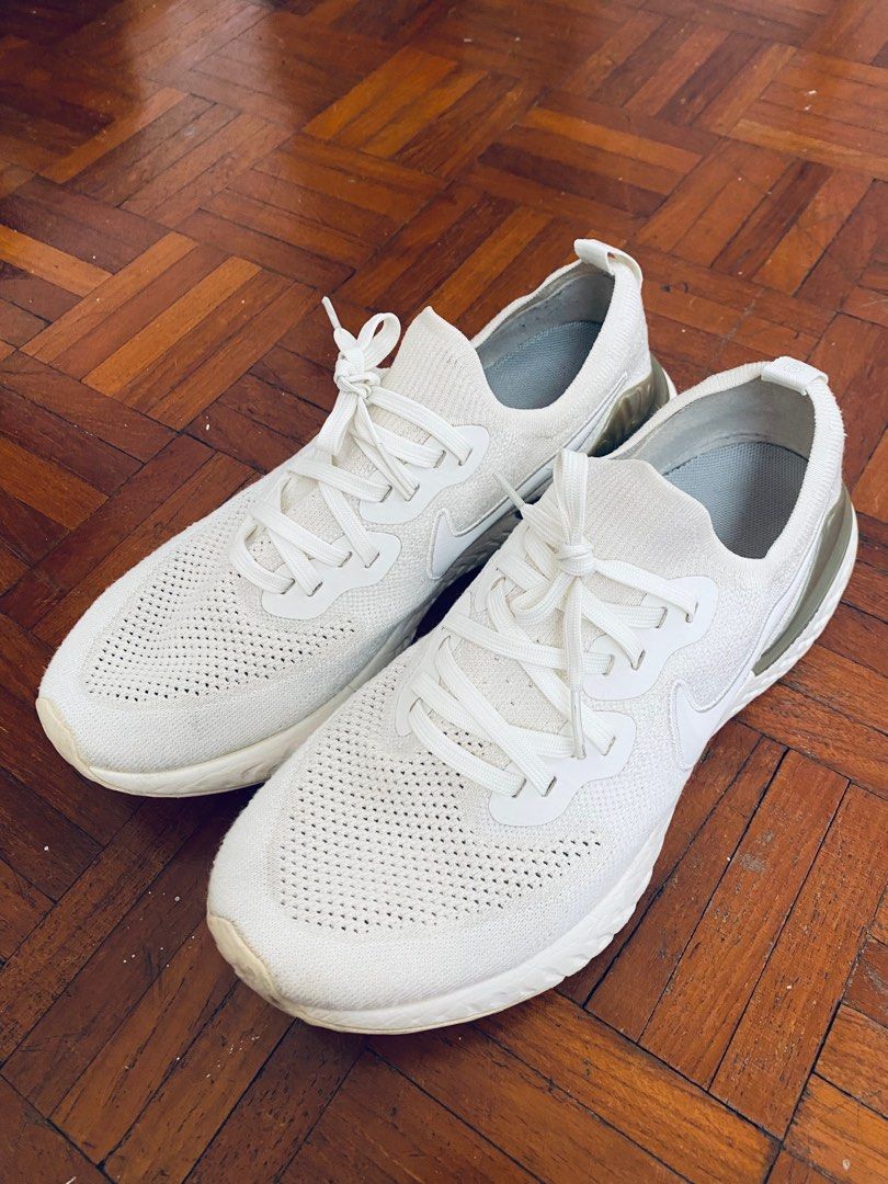 Nike React Flyknit Beige Men s Fashion Footwear Sneakers on Carousell