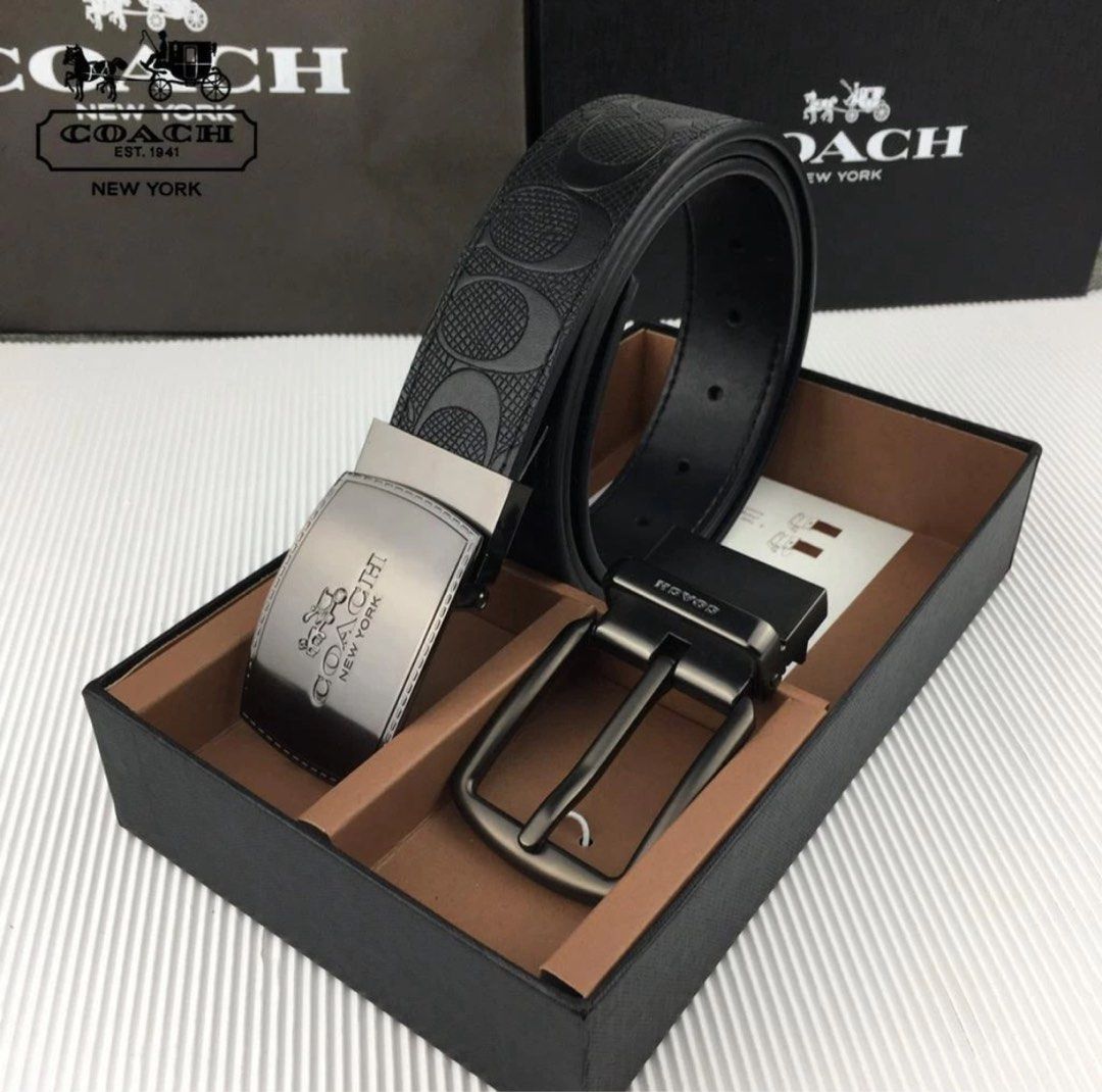 Original COACH Leather belt men multifunctional belt with embossed pattern available Men s Fashion Watches Accessories Belts on Carousell