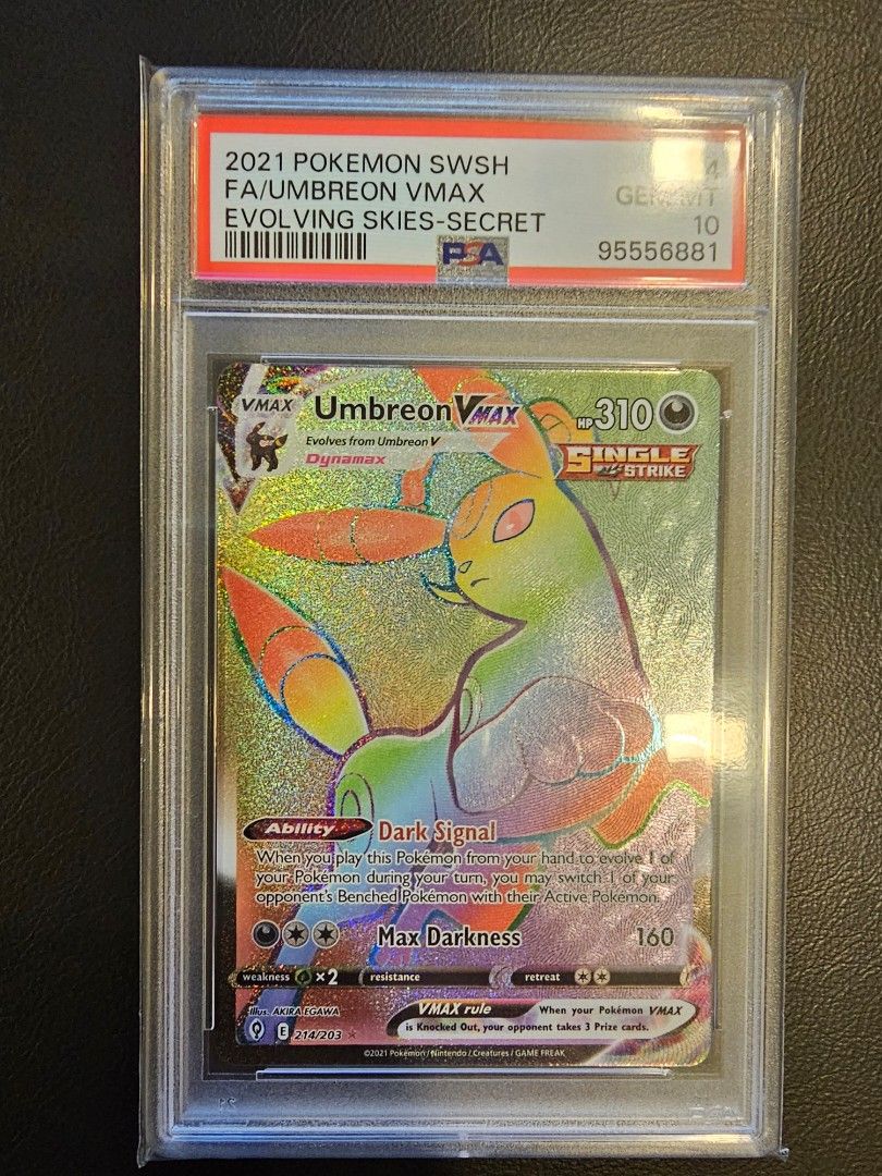 💎🌈PSA 10 Gem Mint Umbreon Vmax 214/203 Evolving Skies Rainbow