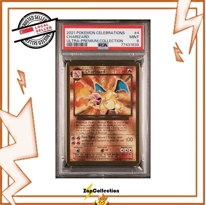 PSA 9 MINT Pokemon Gold Metal Charizard 25th Anniversary Celebrations #4,  Hobbies & Toys, Toys & Games on Carousell